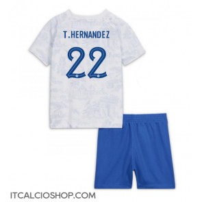 Francia Theo Hernandez #22 Seconda Maglia Bambino Mondiali 2022 Manica Corta (+ Pantaloni corti)